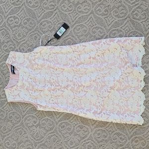 Karl Lagerfeld Light Pink Lace Overlay Dress